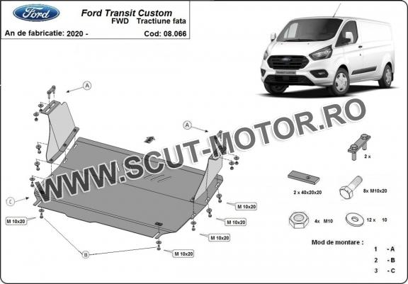Scut motor și cutie de viteză Ford Transit Custom
