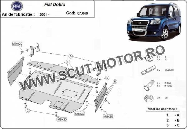 Scut motor și cutie de viteză Fiat Doblo 1