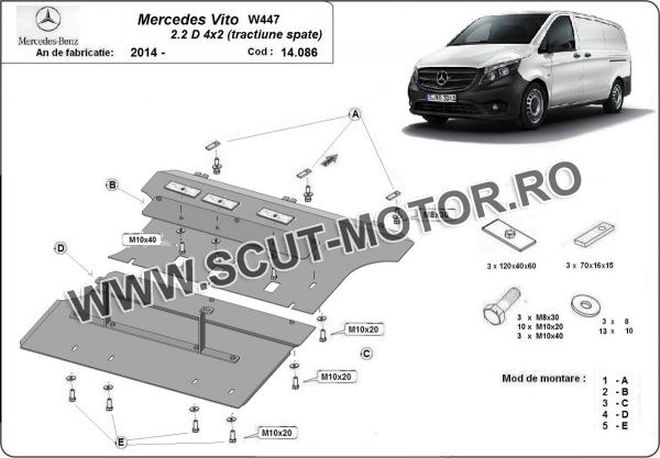Scut motor Mercedes Vito W447 2.2 D, 4x2 (tracțiune spate) 1