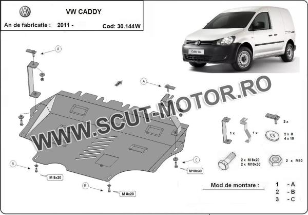 Scut motor VW Caddy - cu WEBASTO 1