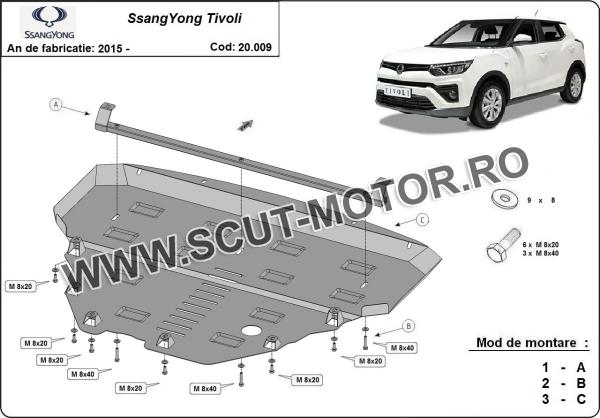 Scut motor metalic SsangYong Tivoli 3
