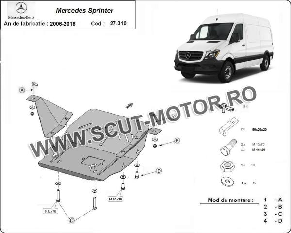 Scut motor și cutie de viteză Mercedes Sprinter 4