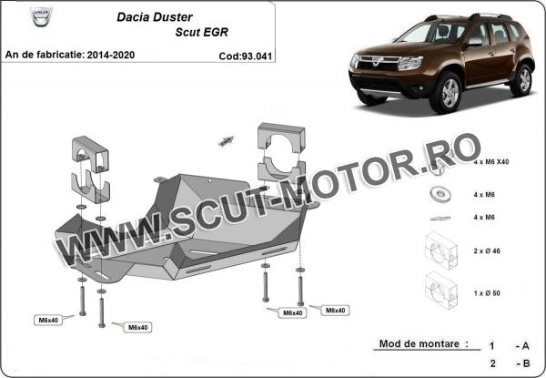 Scut clapeta EGR Dacia Duster 2