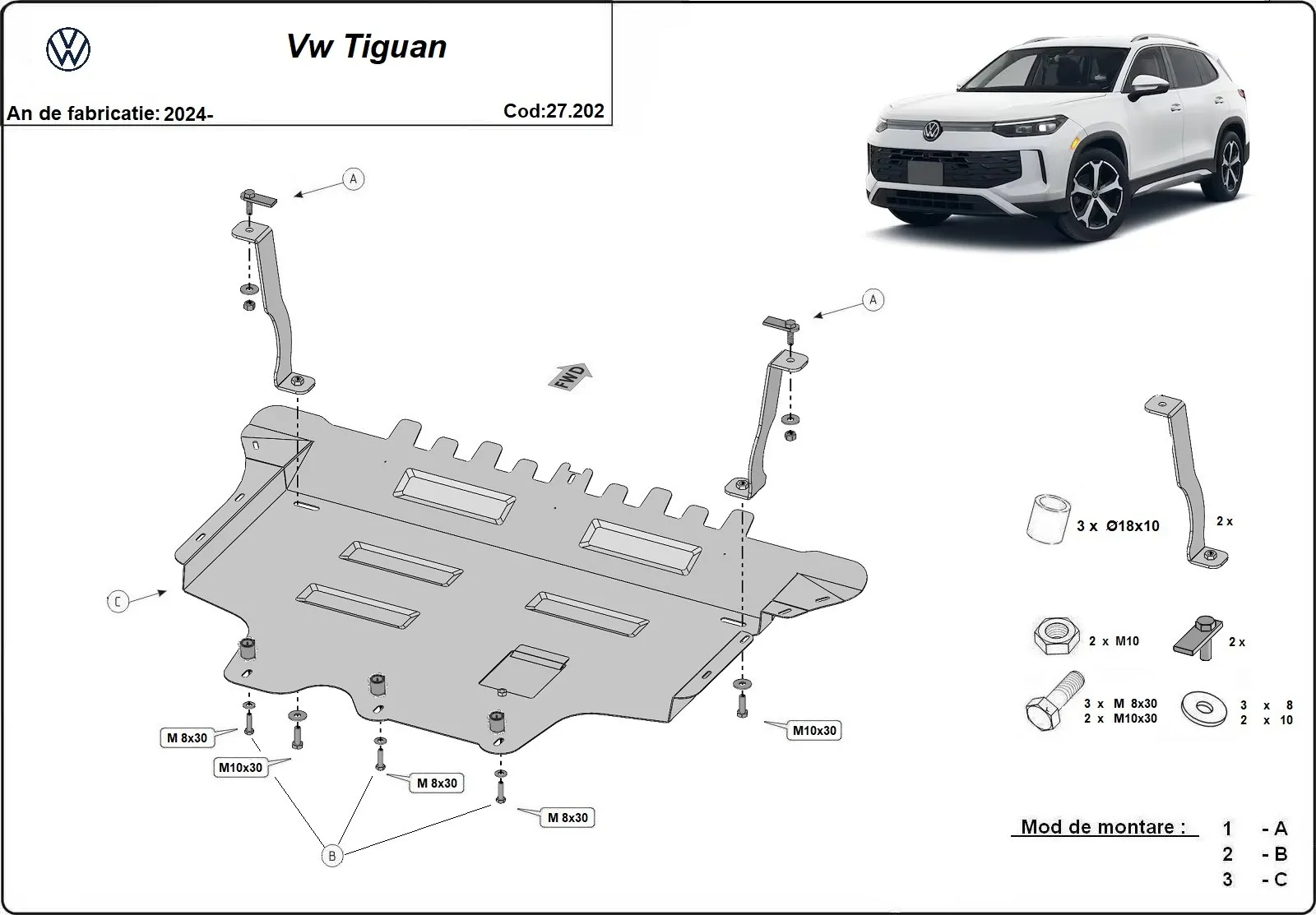 Scut Motor  Volkswagen Tiguan  2024-2026
