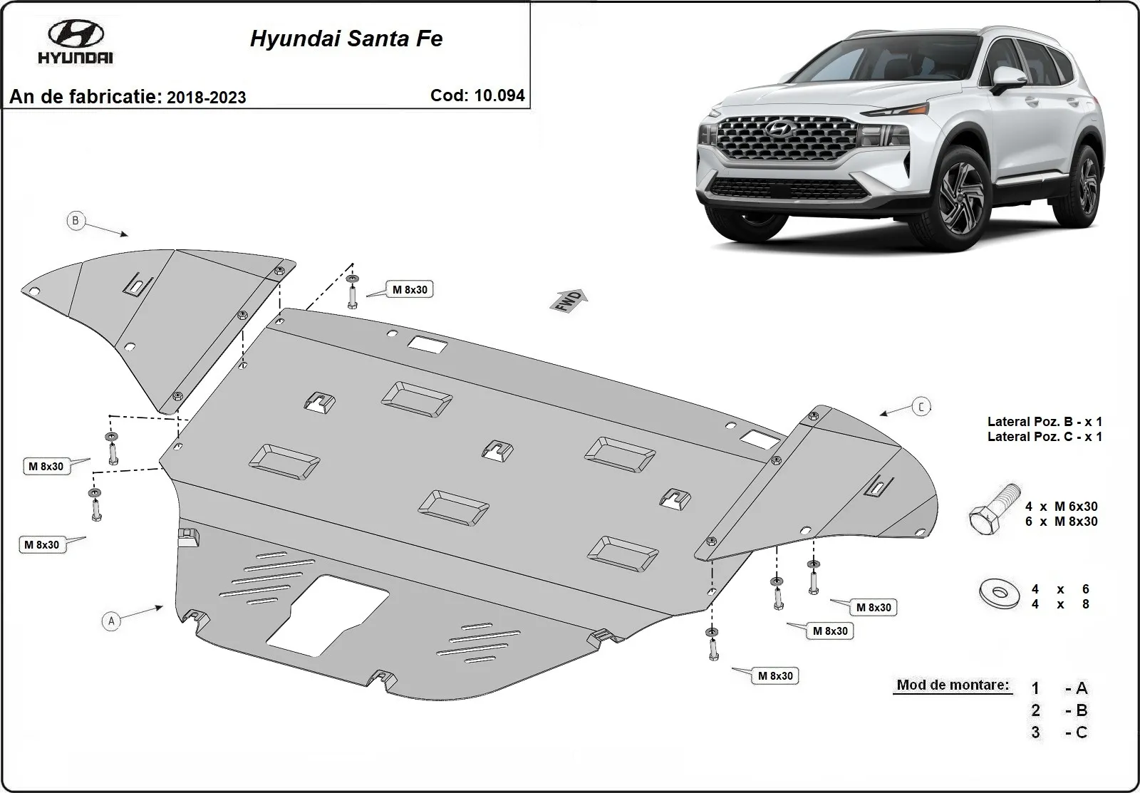 Scut motor Hyundai Santa Fe 2018-2023