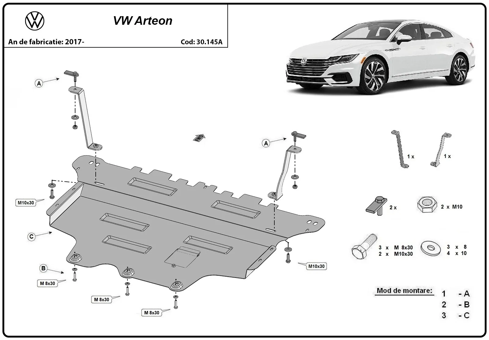 Scut motor Volkswagen Arteon  2017-2026
